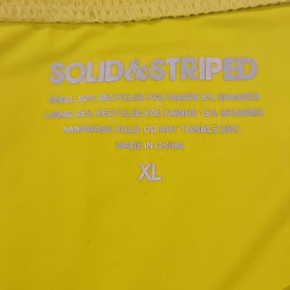 SOLID‎ & STRIPED The Elle Ribbed Bikini Bottom: Chartreuse: Size- X-Large